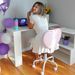 Heart Love Shaped Back Design Office Chair With Adjustable Height, Pink_maomaolike.com