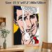 Humorous Male Portrait Pop Art Painting Poster, Vibrant Dot-Patterned Comic Style Poster, Witty Relatable Quote Decor Ideal For Home, Living Room_maomaolike.com
