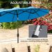 Double-sided Patio Umbrella, 9.5 Outdoor Umbrella With Push Button Tilt And Crank, 3 Air Vents And 12 Ribs, Cyan Blue_maomaolike.com