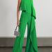 Women's Clothing solid color fashion temperament vest high waist wide leg pants women's irregular zipper jumpsuit _maomaolike.com