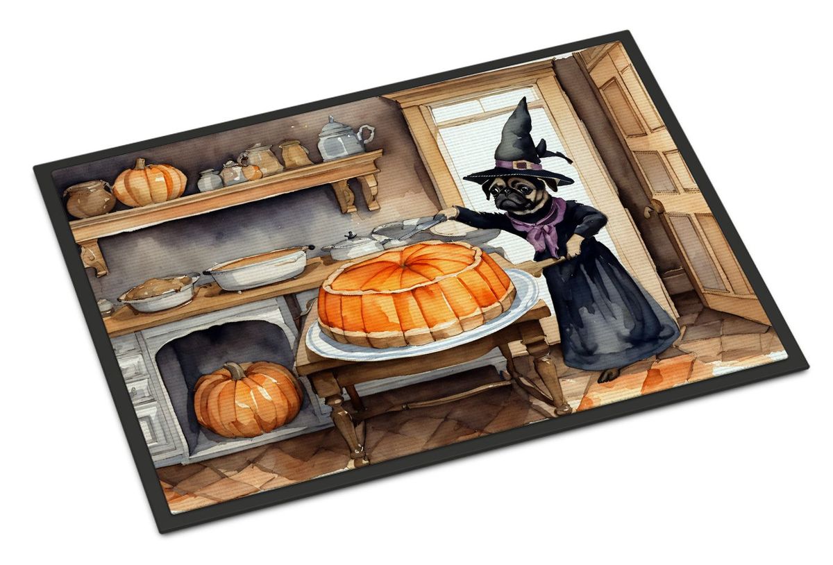 Pug Fall Kitchen Pumpkins Doormat Front Door Mat Indoor Outdoor Rugs For Entryway, Non Slip Washable Low Pile, 24H X 36W_maomaolike.com