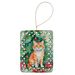 Cheetoh Cat By The Christmas Tree Porcelain Ornament Christmas Tree Hanging Decorations For Home Christmas Holiday, Rectangle, Gift, Multicolor_maomaolike.com