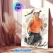 Tennis Player Painting Poster, Vibrant Watercolor Style Poster, Dynamic Competitive Tennis Athlete Celebrating Moment, Inspiring Sports-themed Decor_maomaolike.com