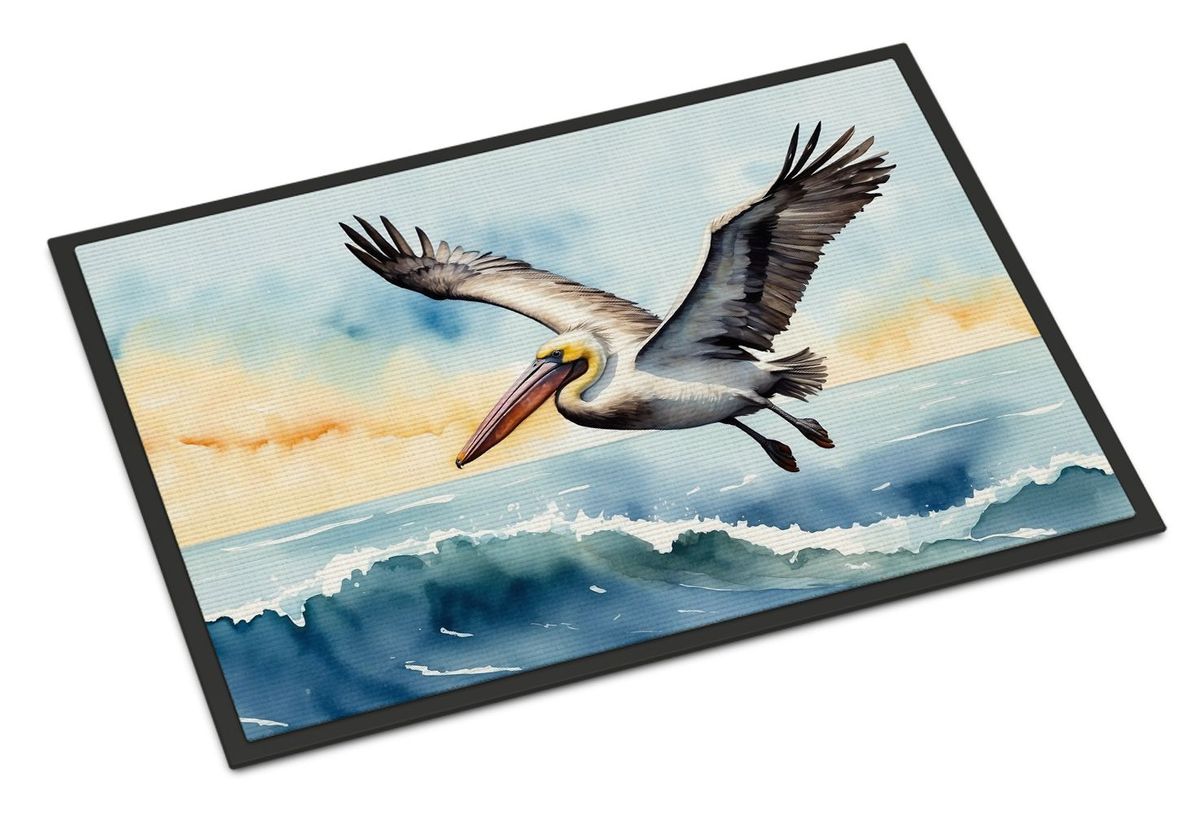Pelican Soaring Doormat Front Door Mat Indoor Outdoor Rugs For Entryway, Non Slip Washable Low Pile, 24H X 36W_maomaolike.com