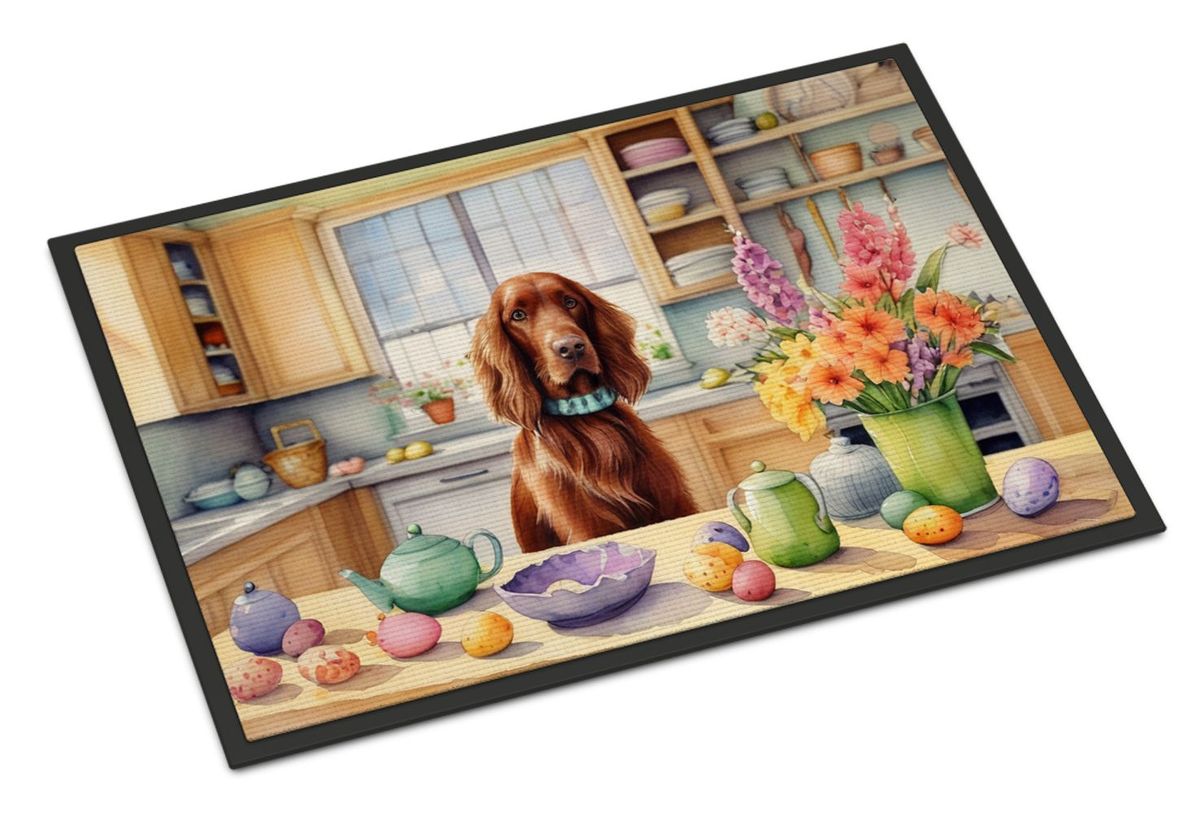 Decorating Easter Irish Setter Doormat Front Door Mat Indoor Outdoor Rugs For Entryway, Non Slip Washable Low Pile, 24H X 36W_maomaolike.com