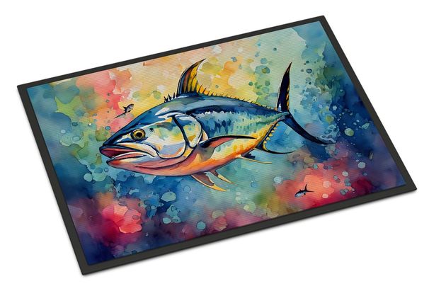 Yellowfin Tuna Doormat Front Door Mat Indoor Outdoor Rugs For Entryway, Non Slip Washable Low Pile, 24H X 36W_maomaolike.com