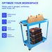 Tool Cart On Wheels, Heavy Duty Steel Utility Cart W/Lockable Wheels, 400 LBS Capacity Industrial Service Cart For Garage, Warehouse, Workshop (Two-layer Bright Blue)_maomaolike.com