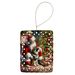 Norwegian Elkhound And Santa Claus Porcelain Ornament Christmas Tree Hanging Decorations For Home Christmas Holiday, Rectangle, Gift, Multicolor_maomaolike.com