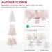 6' Tall Unlit Pencil Fir Artificial Christmas Tree With Realistic Branches And Steel Base, Pink And White_maomaolike.com