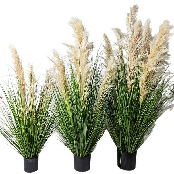 Natural Grass Dried Flowers, Trendy Instagram-style Artificial Green Plants For Floor Display, Mall Window Display_maomaolike.com