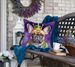 French Bulldog King Of Mardi Gras Throw Pillow Machine Washable, Indoor Outdoor Decorative Pillow For Couch, Bed Or Patio, 18Hx18W_maomaolike.com