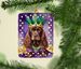 Cocker Spaniel King Of Mardi Gras Porcelain Ornament Christmas Tree Hanging Decorations For Home Christmas Holiday, Rectangle, Gift, Multicolor_maomaolike.com