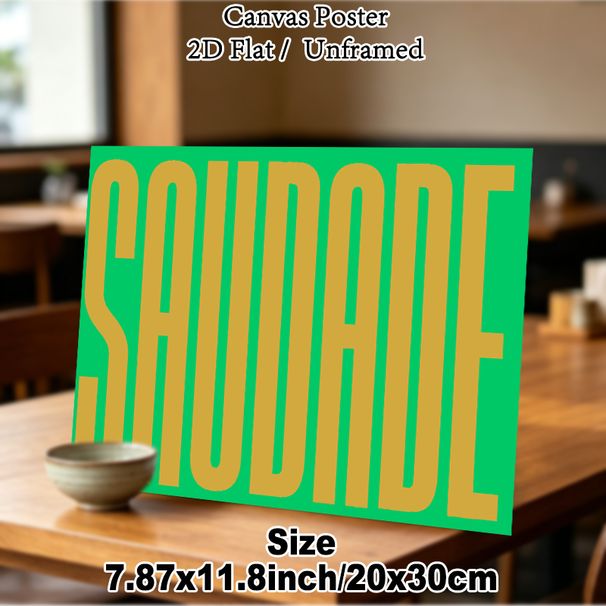 Saudade Typography Painting Poster, Vibrant Bold Minimalist Typographic Poster, Eye-catching Word Art Decor Idea For Living Room, Bedroom, Office_maomaolike.com