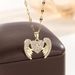 High Quality Aesthetic New Design, Silver Micro Inlaid Zircon Angel Wing Heart-Shaped Women's Pendant Necklace,_maomaolike.com
