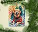 Golden Retriever Christmas Porcelain Ornament Christmas Tree Hanging Decorations For Home Christmas Holiday, Rectangle, Gift, Multicolor_maomaolike.com