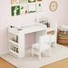 Kids Art Table And Chair Set With Detachable Paper Roll Holder And Cabinet_maomaolike.com