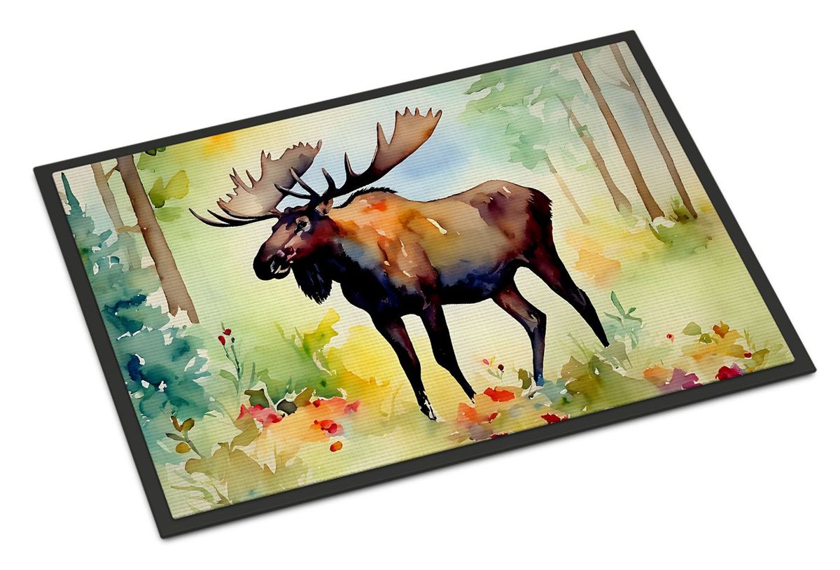 Moose Doormat Front Door Mat Indoor Outdoor Rugs For Entryway, Non Slip Washable Low Pile, 24H X 36W_maomaolike.com