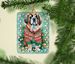 Saint Bernard Christmas Porcelain Ornament Christmas Tree Hanging Decorations For Home Christmas Holiday, Rectangle, Gift, Multicolor_maomaolike.com