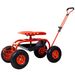 Rolling Garden Scooter Garden Cart Seat With Wheels And Tool Tray, 360 Swivel Seat,Red---refurbished_maomaolike.com