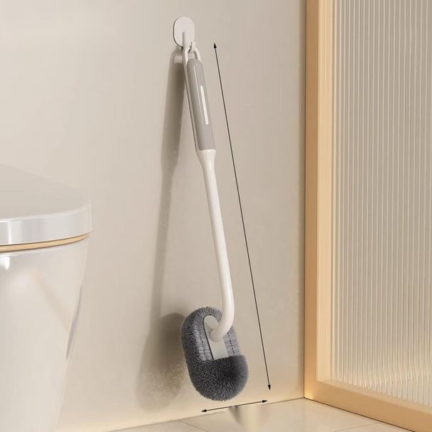Household With Curved Head, No Dead Angle, Long Handle Bathroom Brush, Squat Toilet Cleaning Brush_maomaolike.com