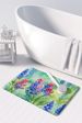 Texas Bluebonnets In Watercolor Memory Foam Kitchen Mat Machine Washable Anti-Fatigue Mat Cushion Comfort Bath Mat Or Kitchen Rug_maomaolike.com