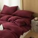 Wholesale Nordic Minimalist Style Solid Color Jersey Soft Knitted Four-Piece Set Pure Cotton Double Naked Sleep Bedding_maomaolike.com