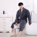 Soft Touch Micro Fleece Hooded Bathrobe Plush Long Spa Robe Absorbent Bathrobe_maomaolike.com