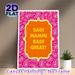 Paisley Typography Painting Poster, Vibrant Pink Paisley Pattern With Bold Orange Framed Cheerful Text Poster, Uplifting Warm Decor Ideal For Home_maomaolike.com