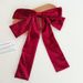 Solid color velvet bow ribbon hairpin female back of the head spring clip velvet hair accessories E275_maomaolike.com