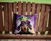 Dachshund King Of Mardi Gras Throw Pillow Machine Washable, Indoor Outdoor Decorative Pillow For Couch, Bed Or Patio, 14Hx14W_maomaolike.com