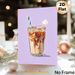 Iced Coffee Painting Poster, Vibrant Stylized Iced Coffee With Ice Cubes And Striped Straw Poster, Cozy Beverage-themed Decor Ideal For Cafe, Kitchen_maomaolike.com
