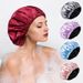 Bathroom Products Women's Large Waterproof Round Cap Double Layer Satin Shower Cap High Quality Satin Lining Color Can Be Customized_maomaolike.com