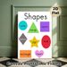 Shapes Themed Painting Poster, Vibrant Labeled Geometric Shapes Poster, Practical For Shape Recognition, Ideal For Educational Spaces And Classrooms_maomaolike.com
