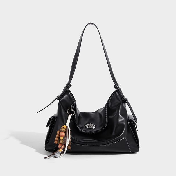 Fashionable Women's 2026 New Model Oil Wax Leather Single Shoulder Soft High-end Handbag Commuting Messenger Underarm Bag_maomaolike.com