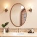 Vintage Style Oval For Home Use, Wall-Mounted, No Drilling, Self-Adhesive Bathroom Makeup Mirror_maomaolike.com