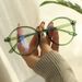 Unisex Transparent Art Round Frame Glasses Frame Female Anti-blue Net Red Flat Light Mirror_maomaolike.com