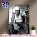Hip-hop Artist Portrait Painting Poster, Monochrome Retro Hip-hop Style Poster, Stylish Urban Vibe Decor Ideal For Living Room, Music Studio_maomaolike.com