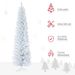 7' Snow Flocked Artificial Pencil Christmas Tree, Slim Xmas Tree With Realistic Branches And Plastic Base Stand For Indoor Decoration, White_maomaolike.com