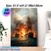 Naval Battle Painting Poster, Dramatic Realistic Maritime Combat Scene Poster, Captivating Historical Battle Depiction Suitable For Home Office, Study_maomaolike.com