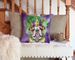 English Bulldog King Of Mardi Gras Throw Pillow Machine Washable, Indoor Outdoor Decorative Pillow For Couch, Bed Or Patio, 14Hx14W_maomaolike.com