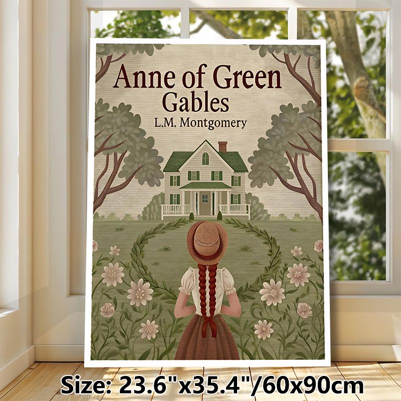 Anne Of Green Gables Painting Poster, Vintage Pastoral Style Poster, Nostalgic Literary-inspired Design Featuring Girl Facing Countryside House With_maomaolike.com