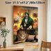 Islamic Religious Figure With Lion Painting Poster, Vivid Realistic Artistic Poster, Depicting Revered Figure With Lion, Domed Mosque, Doves And Palm_maomaolike.com