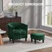 Velvet Accent Chair With Ottoman, Modern Barrel Chair Armchair For Living Room, Green_maomaolike.com