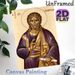 Saint Andrew Religious Icon Painting Poster, Traditional Orthodox Style Poster, Vintage-toned Depiction Of The Saint With Halo, Ornate Purple & Gold_maomaolike.com