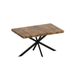 Retro Rectangular Stretch Dining Table, Antique Wood Top And Black Relief Plate, Black Fine Sand Cross Iron Foot Base Dining Table, With Storage Box_maomaolike.com