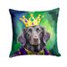 Flat-Coated Retriever King Of Mardi Gras Throw Pillow Machine Washable, Indoor Outdoor Decorative Pillow For Couch, Bed Or Patio, 18Hx18W_maomaolike.com
