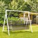 Metal Porch Swing Stand, Heavy Duty Swing Frame, Hanging Chair Stand Only, 528 LBS Weight Capacity, For Backyard, Patio, Lawn, Playground, White_maomaolike.com