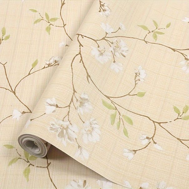 Pastoral Vine Flower Wallpaper Bedroom Living Room TV Background Self-Adhesive Wall Sticker PVC Waterproof_maomaolike.com