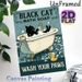 Black Cat Bath Themed Painting Poster, Vintage Whimsical Black Cat In Bathtub With Bubbles Poster, Playful Decorative Accent For Bathroom_maomaolike.com