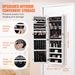 VEVOR Mirror Jewelry Cabinet 42.52in Lockable Wall Or Door Mounted Armoire White_maomaolike.com